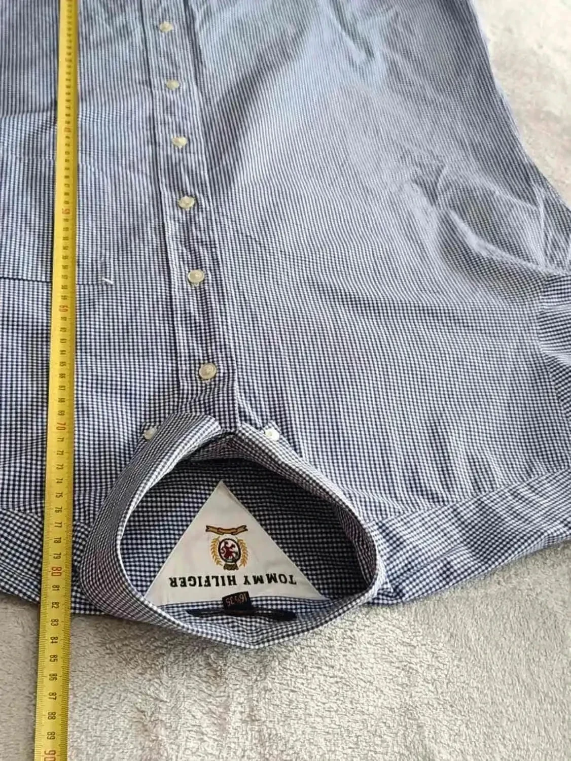 Vintage Tommy Hilfiger blue and white checkered shirt Size 16 1/2 35 – photo 14